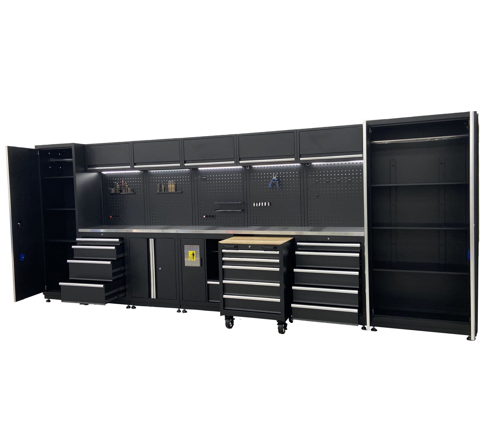 FEISTOS Werkstatteinrichtung Apollo Eckschrank | Werkzeugschrank inkl. Lochwand | Pulverbeschichteter Stahl & Edelstahl Arbeitsplatte | Modular & erweiterbar | 86/86x46x200 cm FEISTOS Werkstatteinrichtung Apollo Eckschrank | Werkzeugschrank inkl. Lochwand | Pulverbeschichteter Stahl & Edelstahl Arbeitsplatte | Modular & erweiterbar | 86/86x46x200 cm