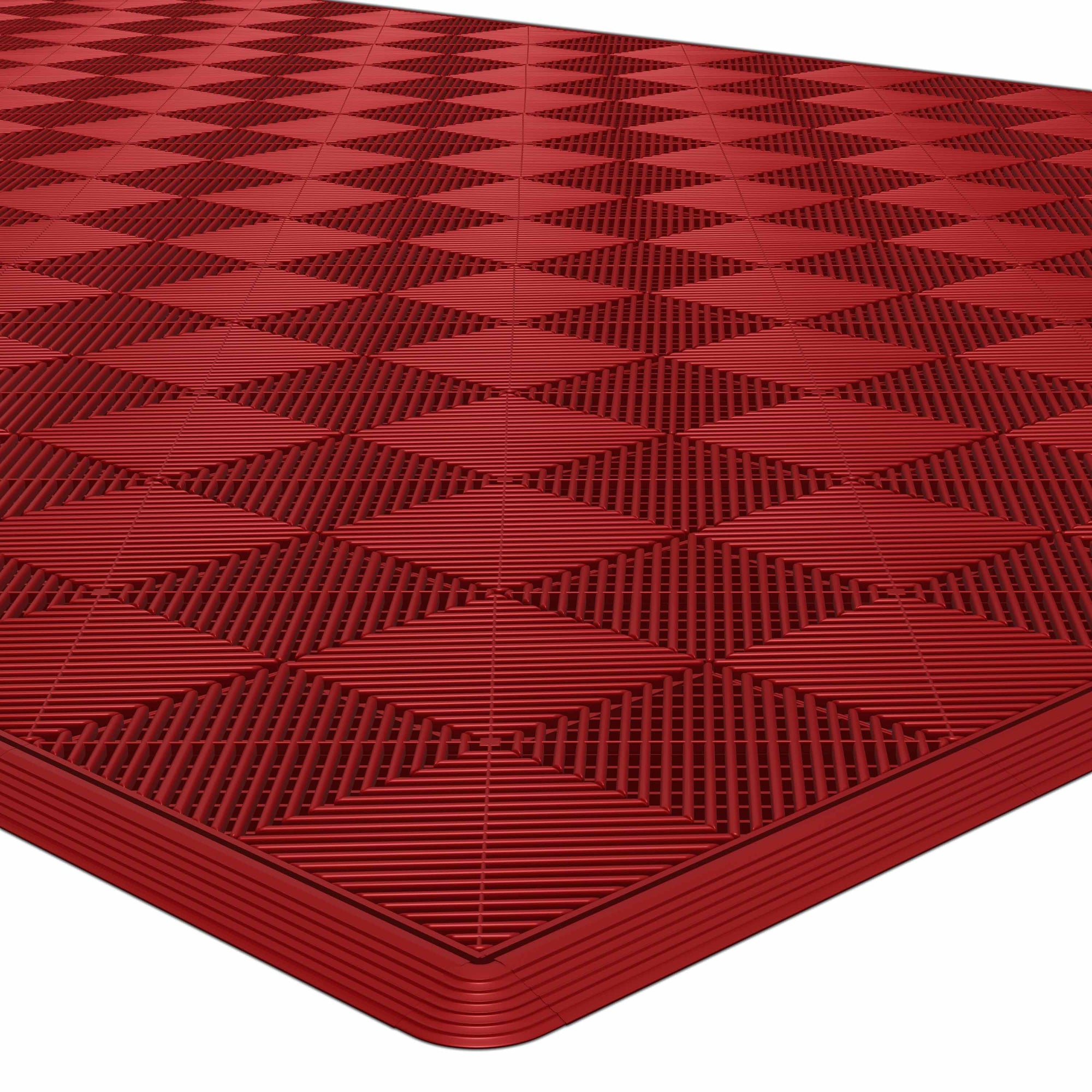 Autopodest 532x292 cm Robuste RACE PP-Klickfliesen Rot - Garage Parts