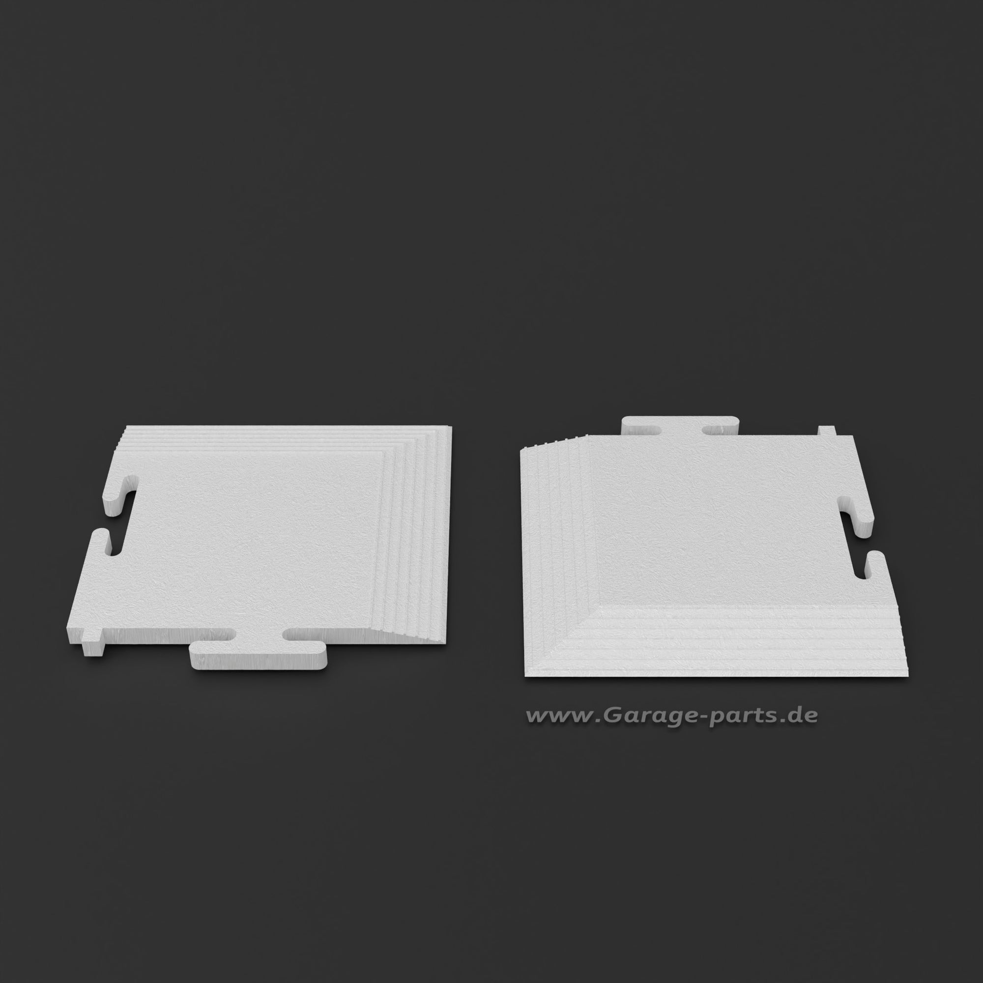 GP FLOOR MATCH Ecke Weiß - 4x PVC-Klickfliesen extrem Robuster Boden - Garage Parts