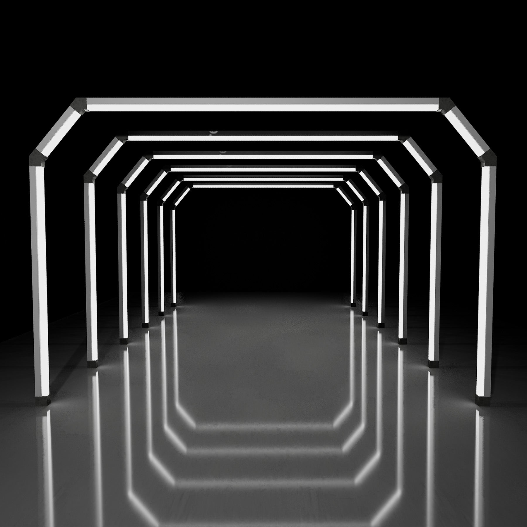 LICHT TUNNEL 40 Line Led System (4m x 5,06m) Perfekte Beleuchtung bis ins kleinste-Detail! - Garage Parts