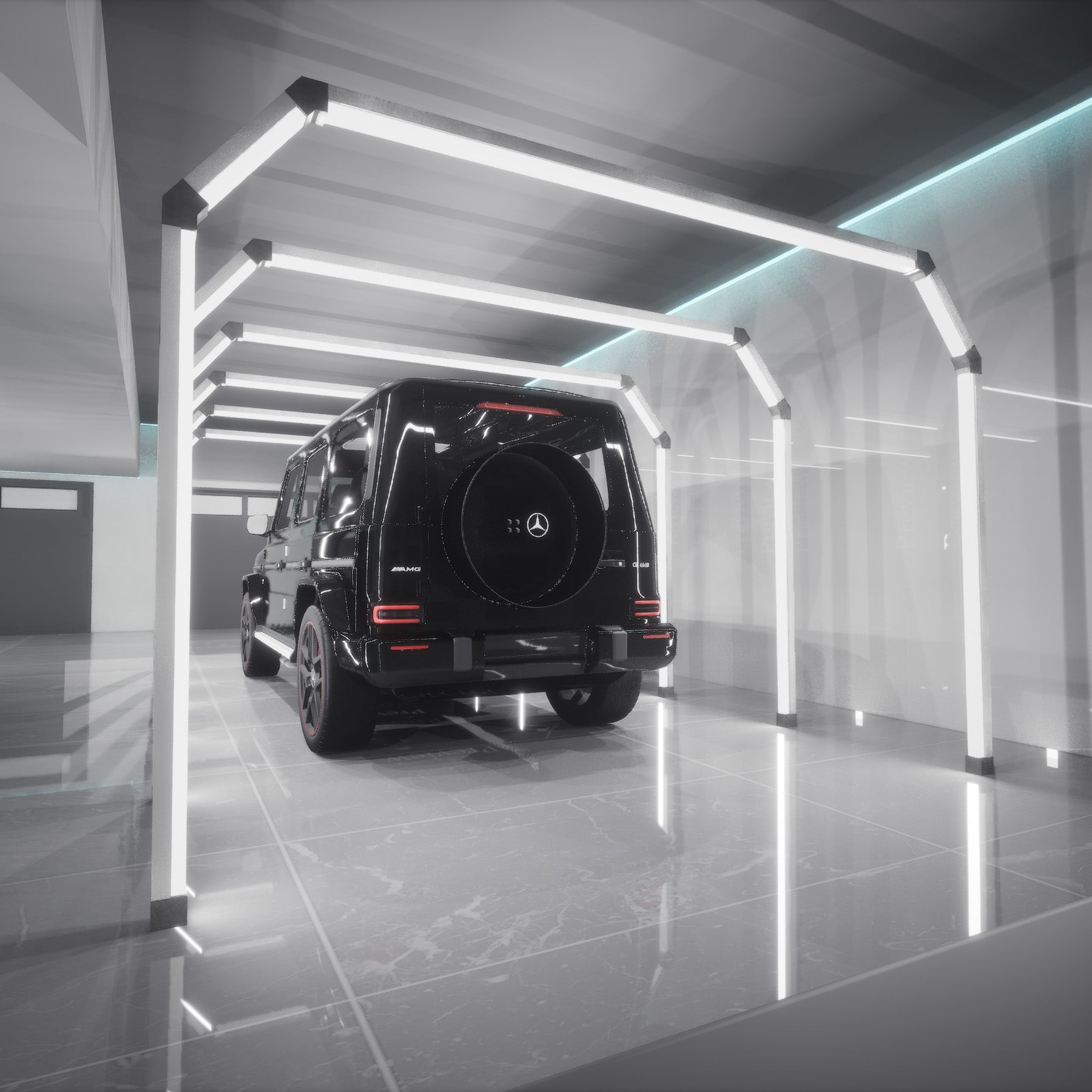 LICHT TUNNEL 40 Line Led System (4m x 5,06m) Perfekte Beleuchtung bis ins kleinste-Detail! - Garage Parts