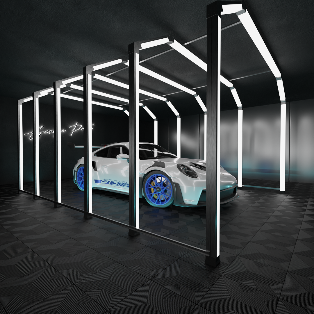 LICHT TUNNEL 40 Line Led System (4m x 5,06m) Perfekte Beleuchtung bis ins kleinste-Detail! - Garage Parts