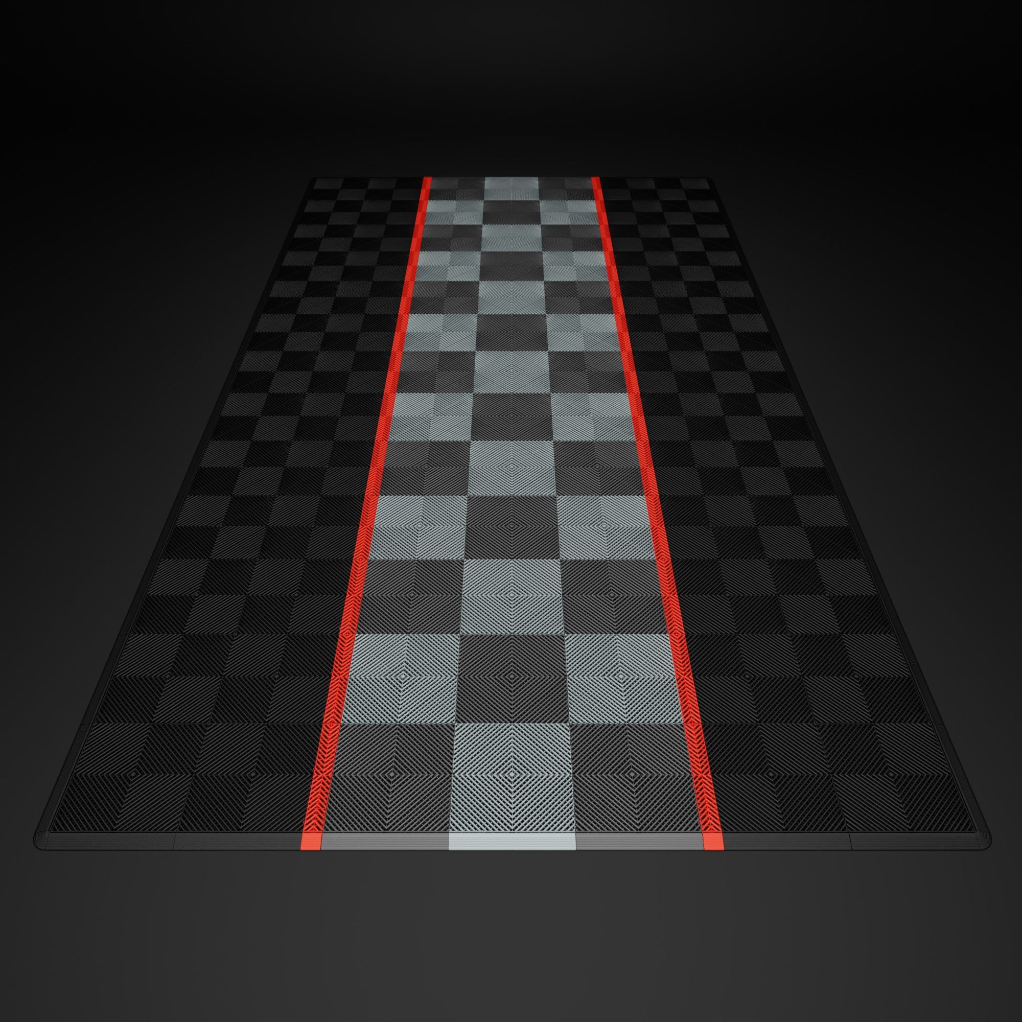 Podium de voiture 532x292 cm Carreaux clic robustes RACE PP RACE Blanc Rouge Noir