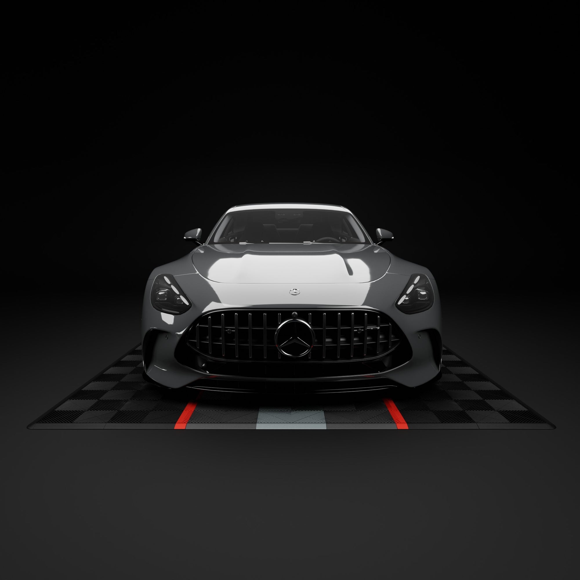 Podium de voiture 532x292 cm Carreaux clic robustes RACE PP RACE Blanc Rouge Noir