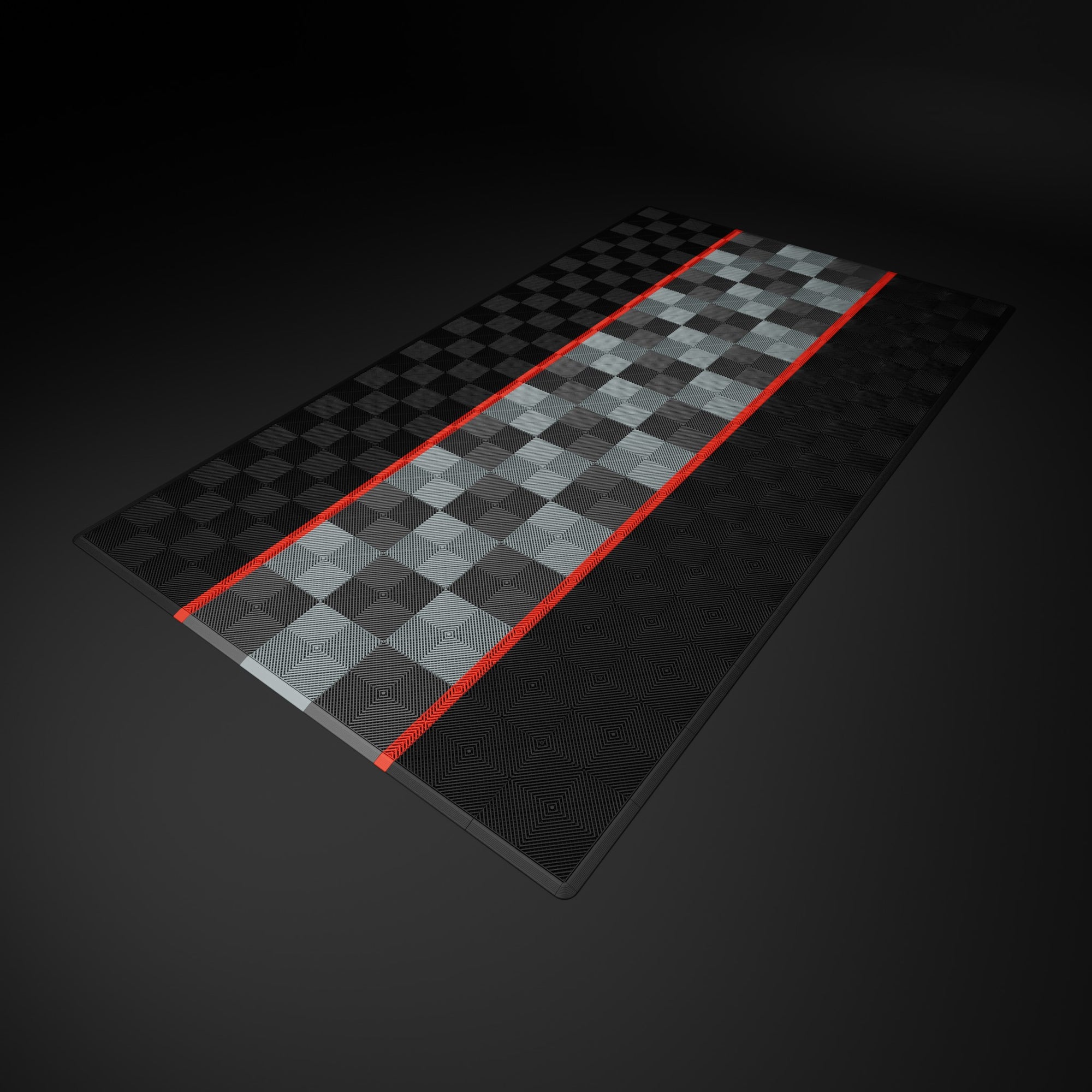 Podium de voiture 532x292 cm Carreaux clic robustes RACE PP RACE Blanc Rouge Noir