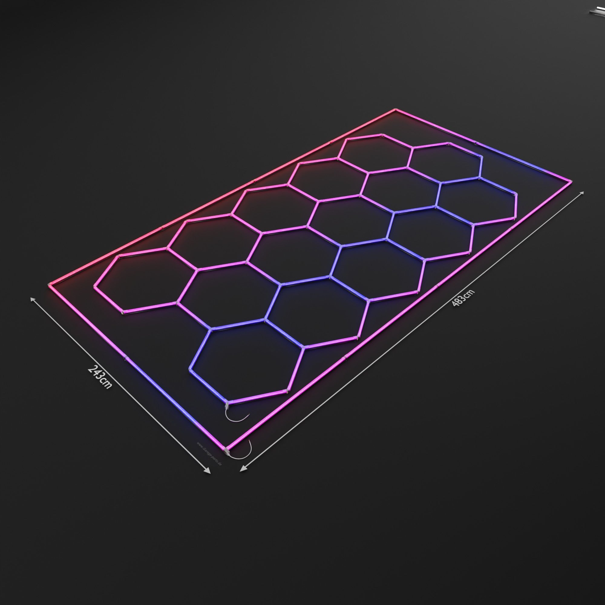 GP LIGHT SHINE RGB #8 Hexagon (0,97 x 3,44m) - Garage Parts