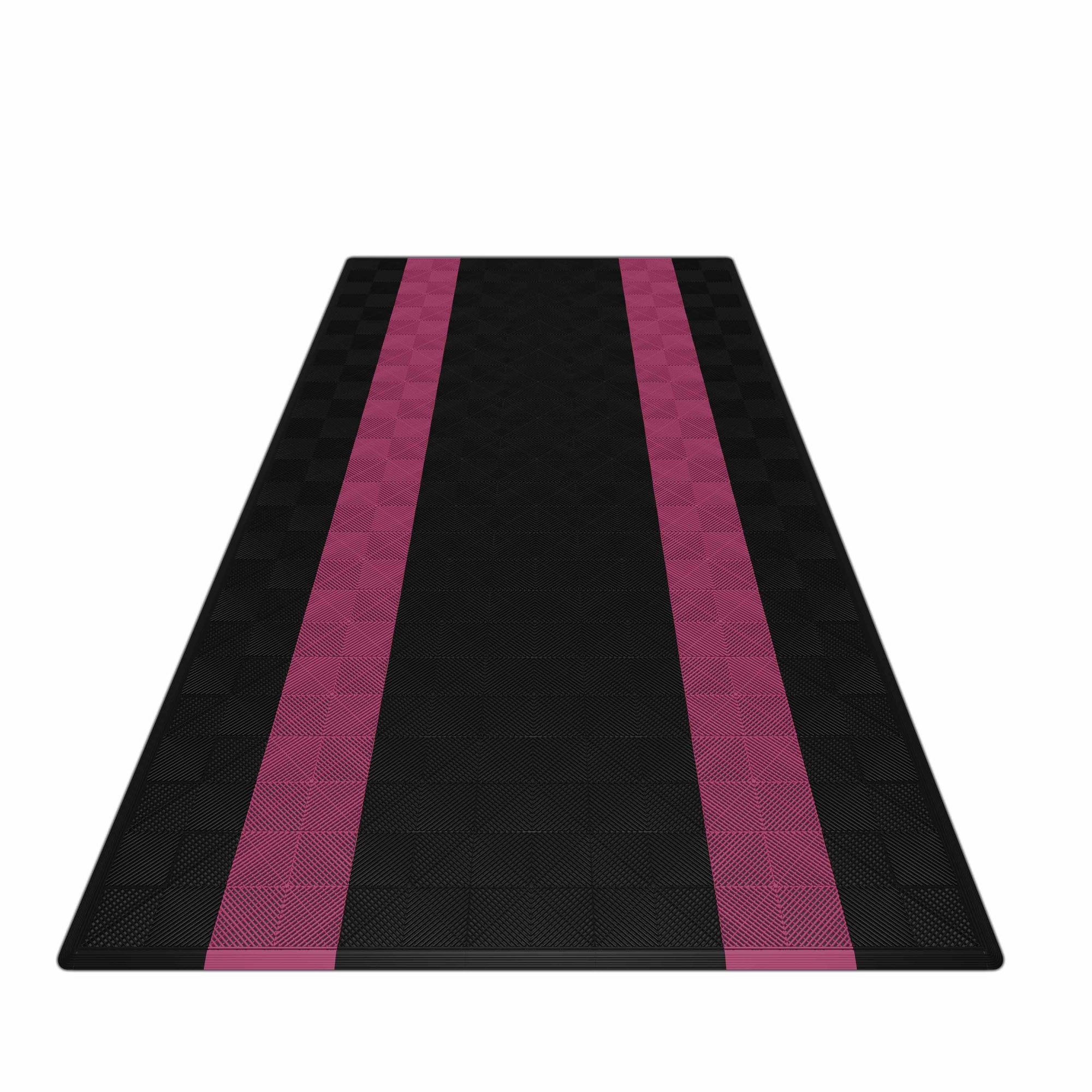 Autopodest 532x292 cm Robuste RACE PP-Klickfliesen Schwarz pink - Garage Parts