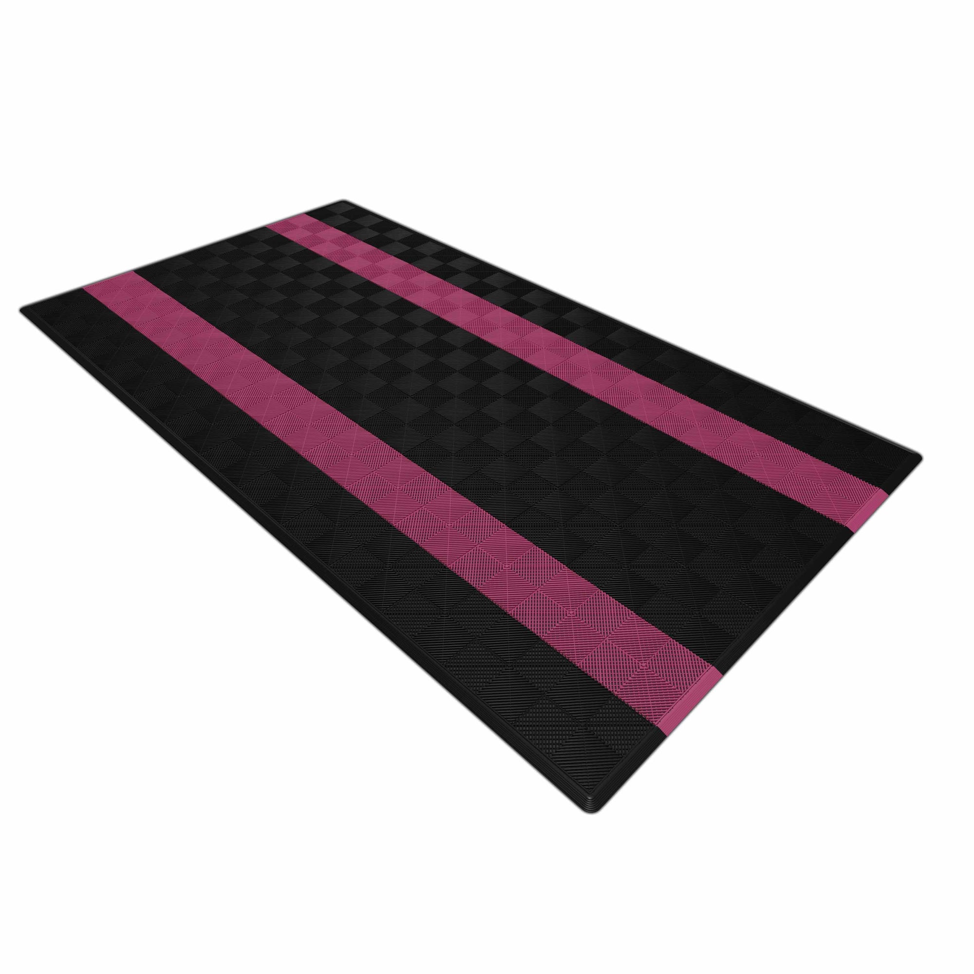 Autopodest 532x292 cm Robuste RACE PP-Klickfliesen Schwarz pink - Garage Parts