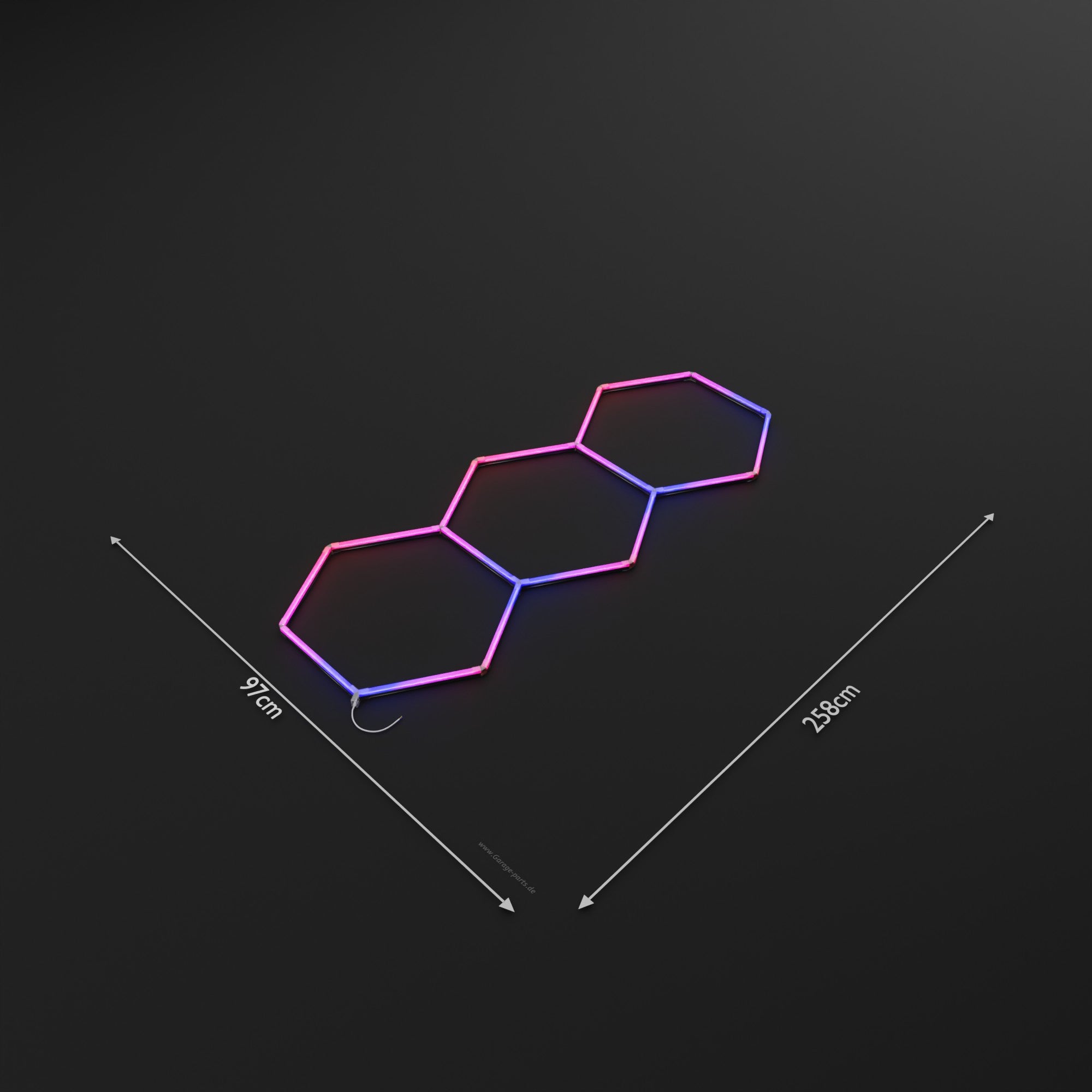 GP LIGHT SHINE RGB #6 Hexagon (0,97 x 2,58m) - Garage Parts