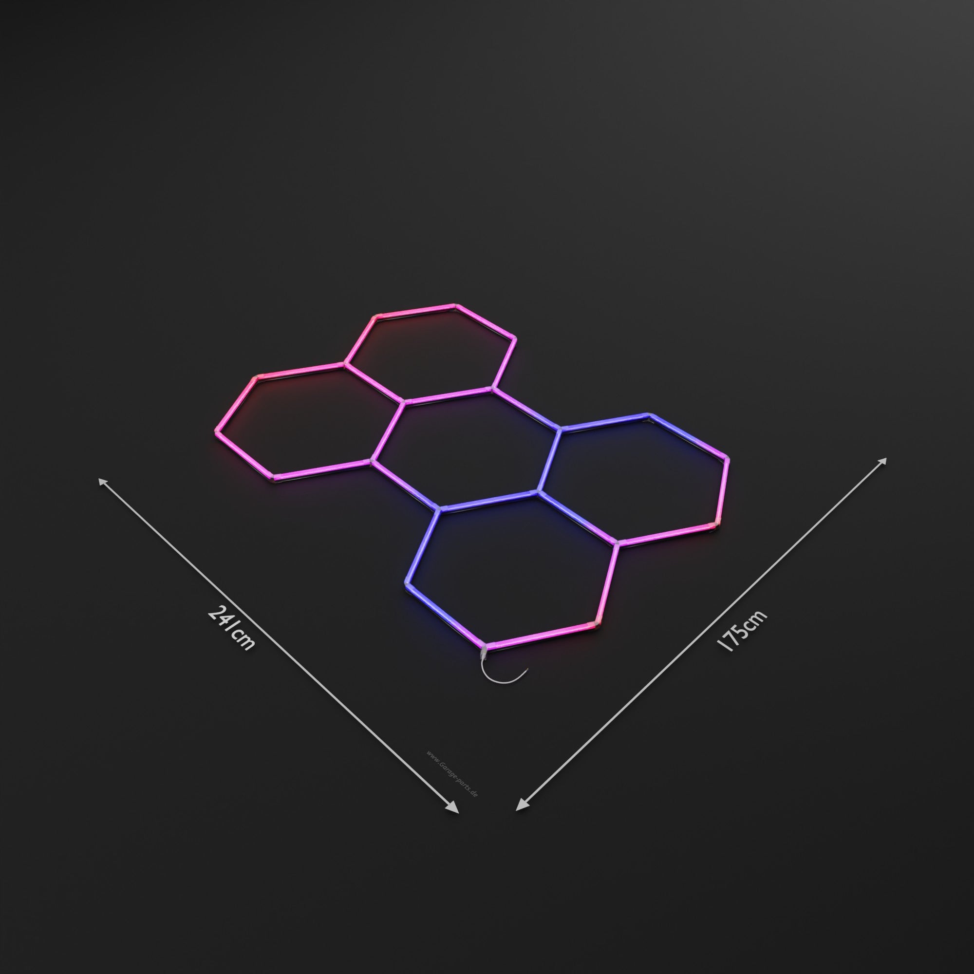 GP LIGHT SHINE RGB #4 Hexagon (2,41 x 1,75m) - Garage Parts