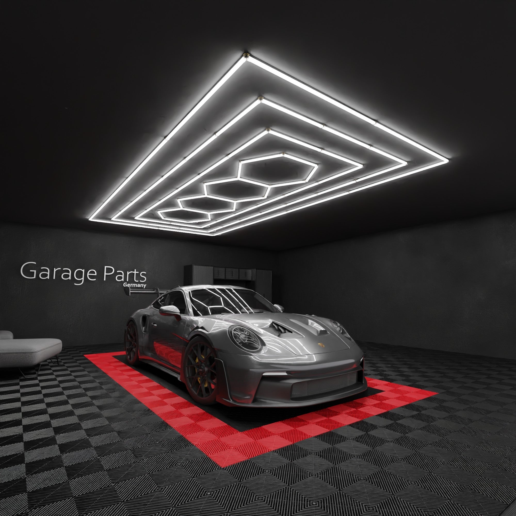 GP LIGHT SHINE #6 Hexagon Line Led System (2,43 x 4,83m) - Garage Parts