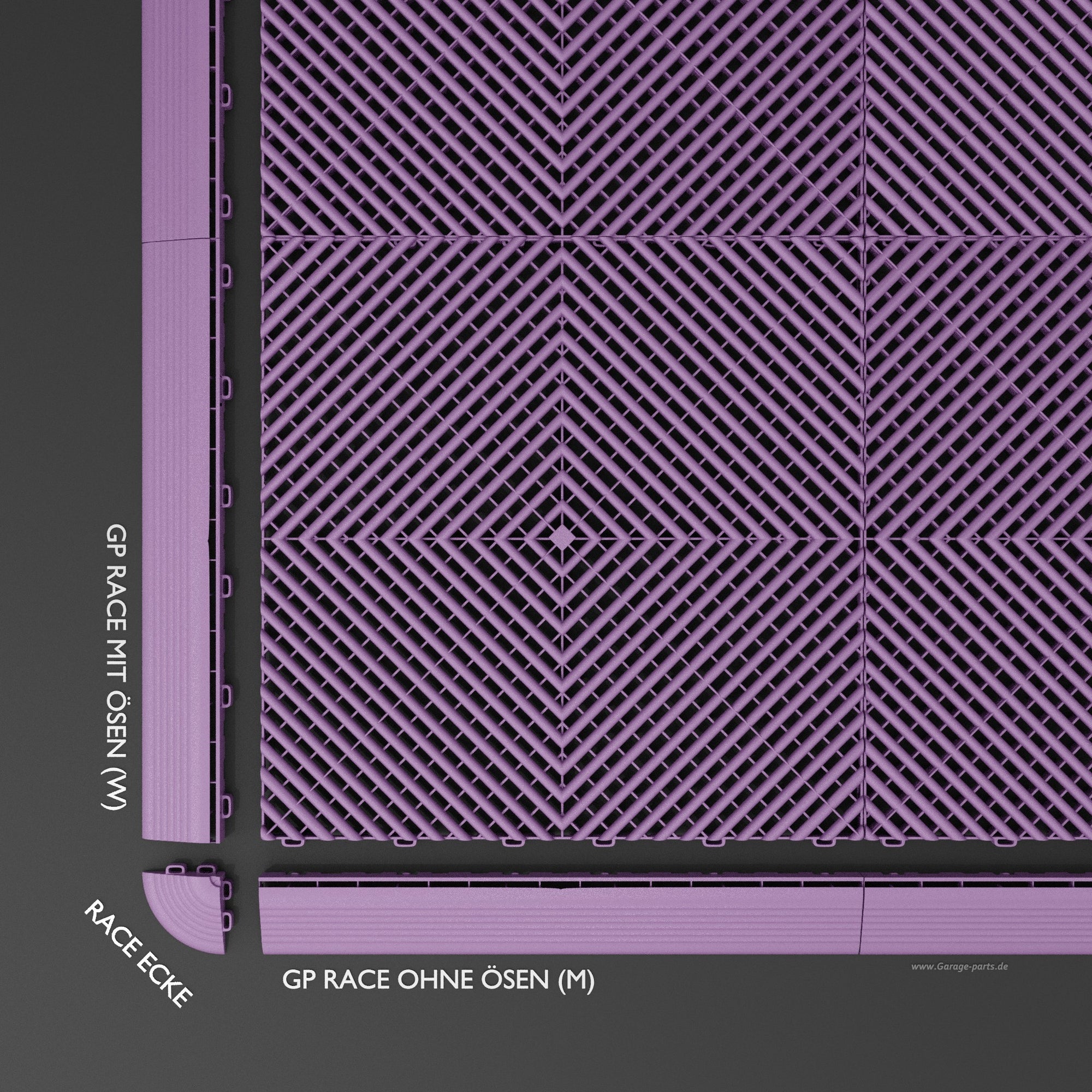 GP FLOOR PACE Ecke Lila - 4x Eckstücke Erleichtert das befahren. - Garage Parts