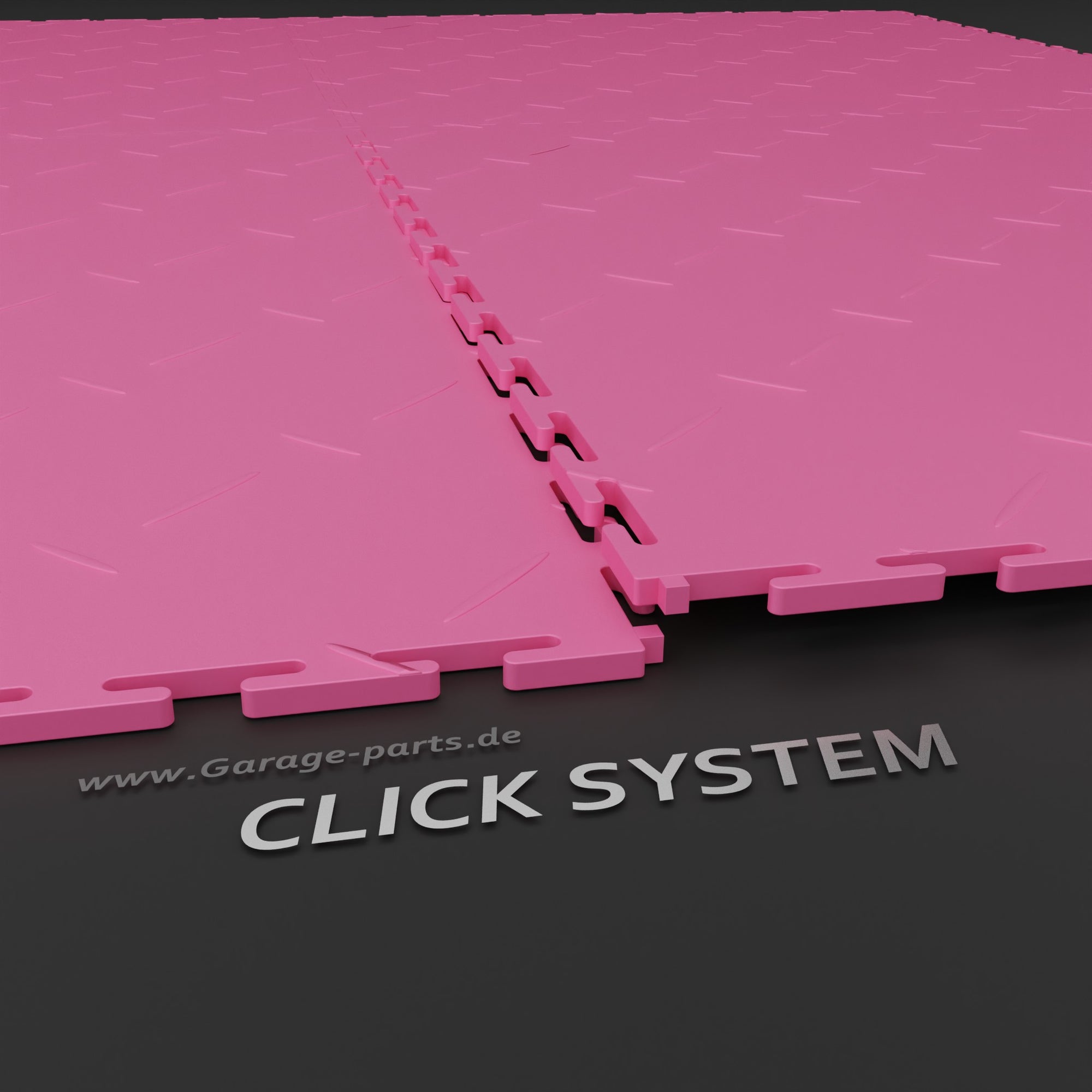 GP FLOOR MATCH #2 Pink - 4x PVC-Klickfliesen extrem Robuster Boden - Garage Parts