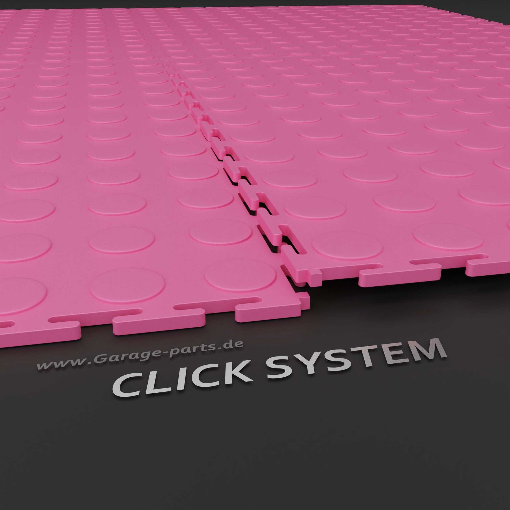 GP FLOOR MATCH #3 Pink - 4x PVC-Klickfliesen extrem Robuster Boden - Garage Parts