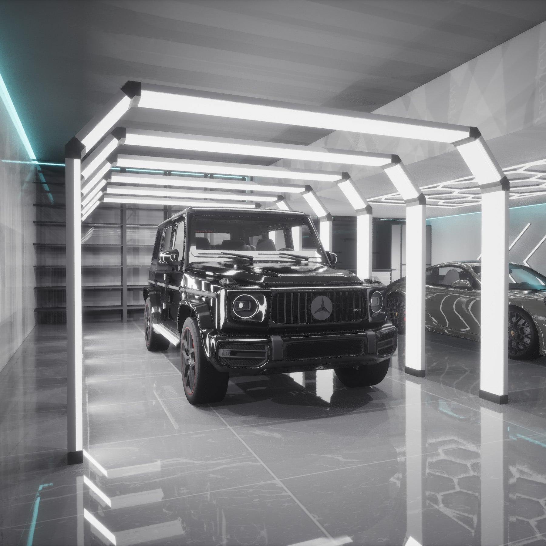 LICHT TUNNEL 240 Line Led System (4mx5,33m ) Perfekte Beleuchtung bis ins kleinste Detail! - Garage Parts