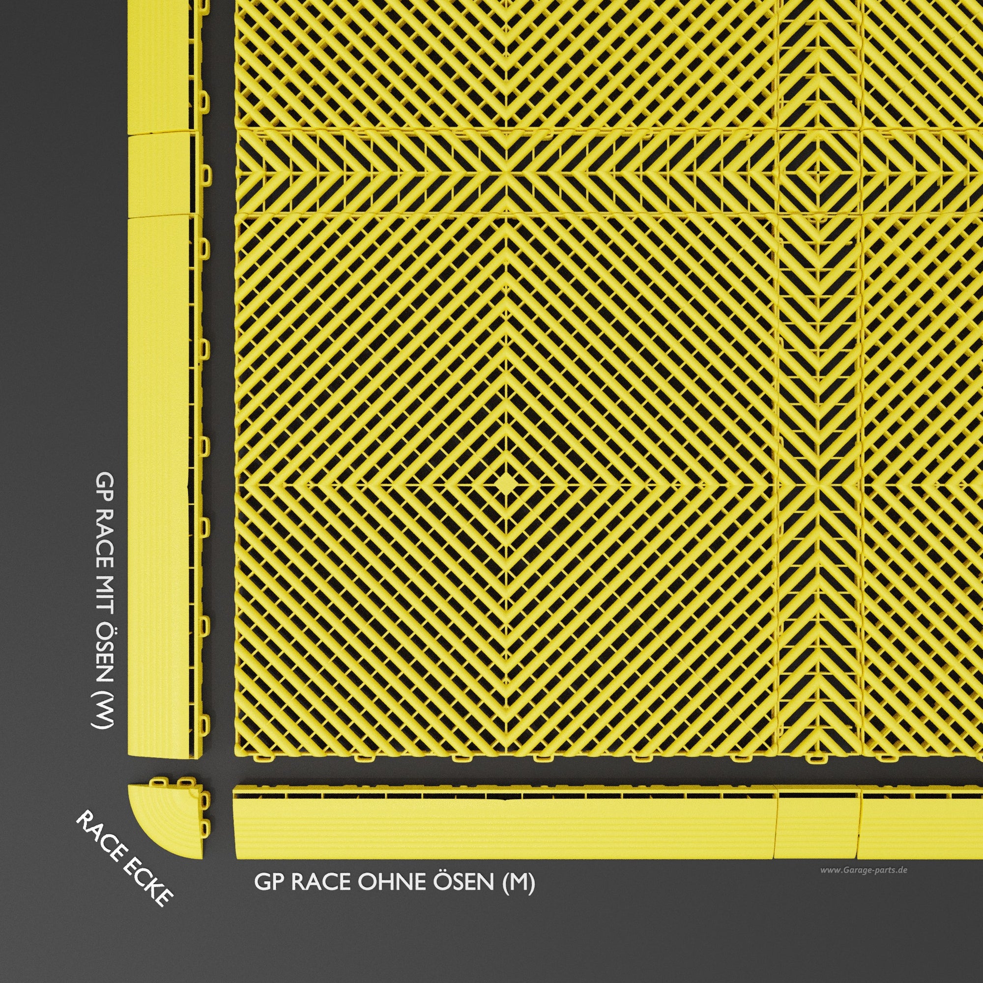 GP FLOOR PACE Leiste Gelb- 4x Zwischenleiste - Garage Parts