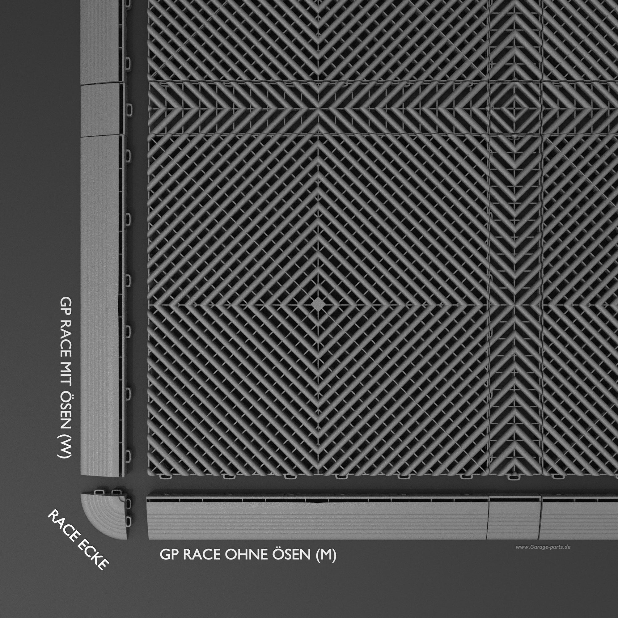 GP FLOOR PACE Leiste KREUZ Grau - 2x Kreuz Zwischenleiste (Kopie) - Garage Parts