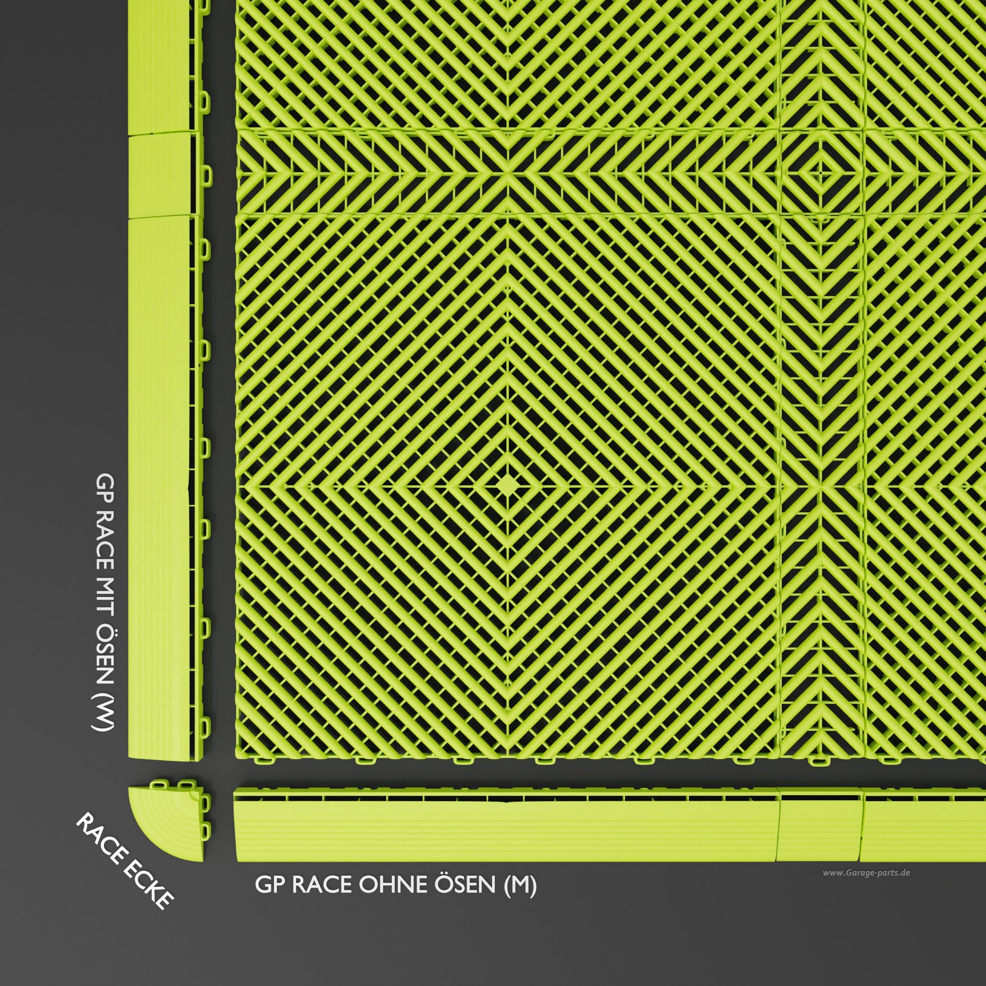 GP FLOOR PACE Leiste Hellgrün - 4x Zwischenleiste - Garage Parts