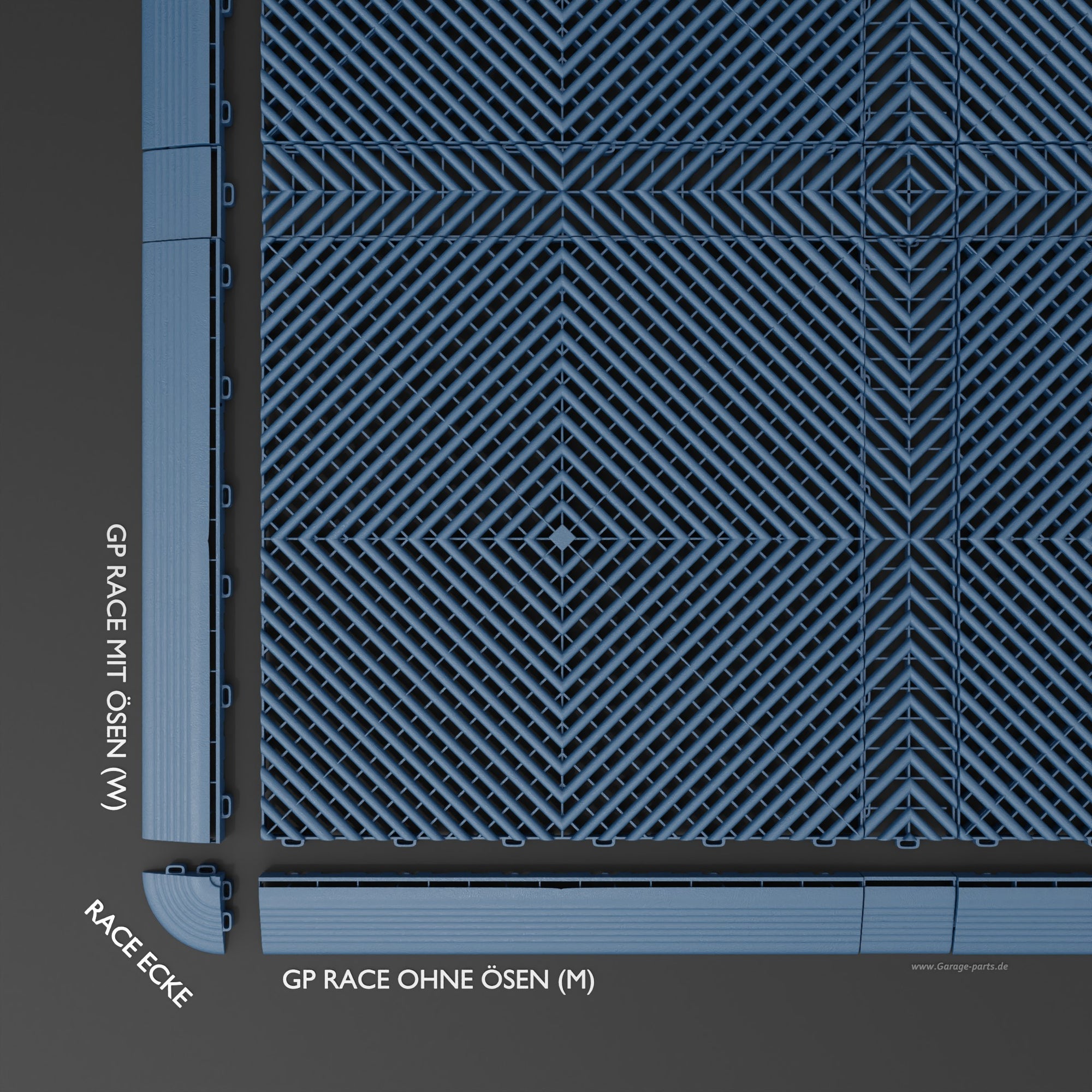 GP FLOOR PACE Leiste Ocean Blau - 4x Zwischenleiste - Garage Parts